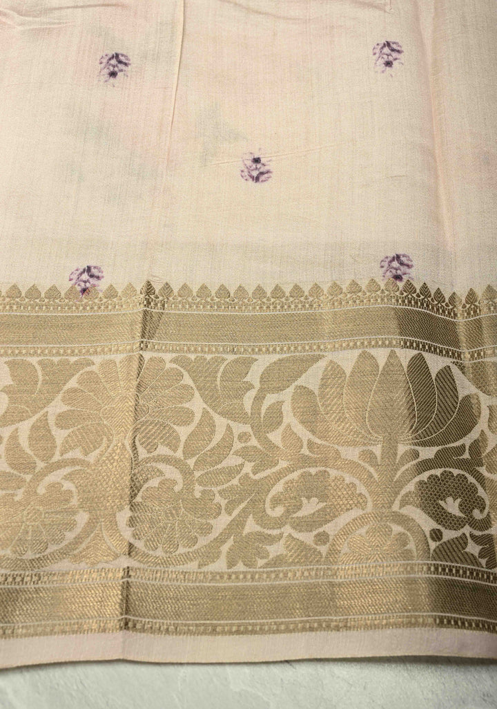 Blush Pink Pure Organza Silk Saree with Floral Digital Print and Zari Border | SILK MARK CERTIFIED