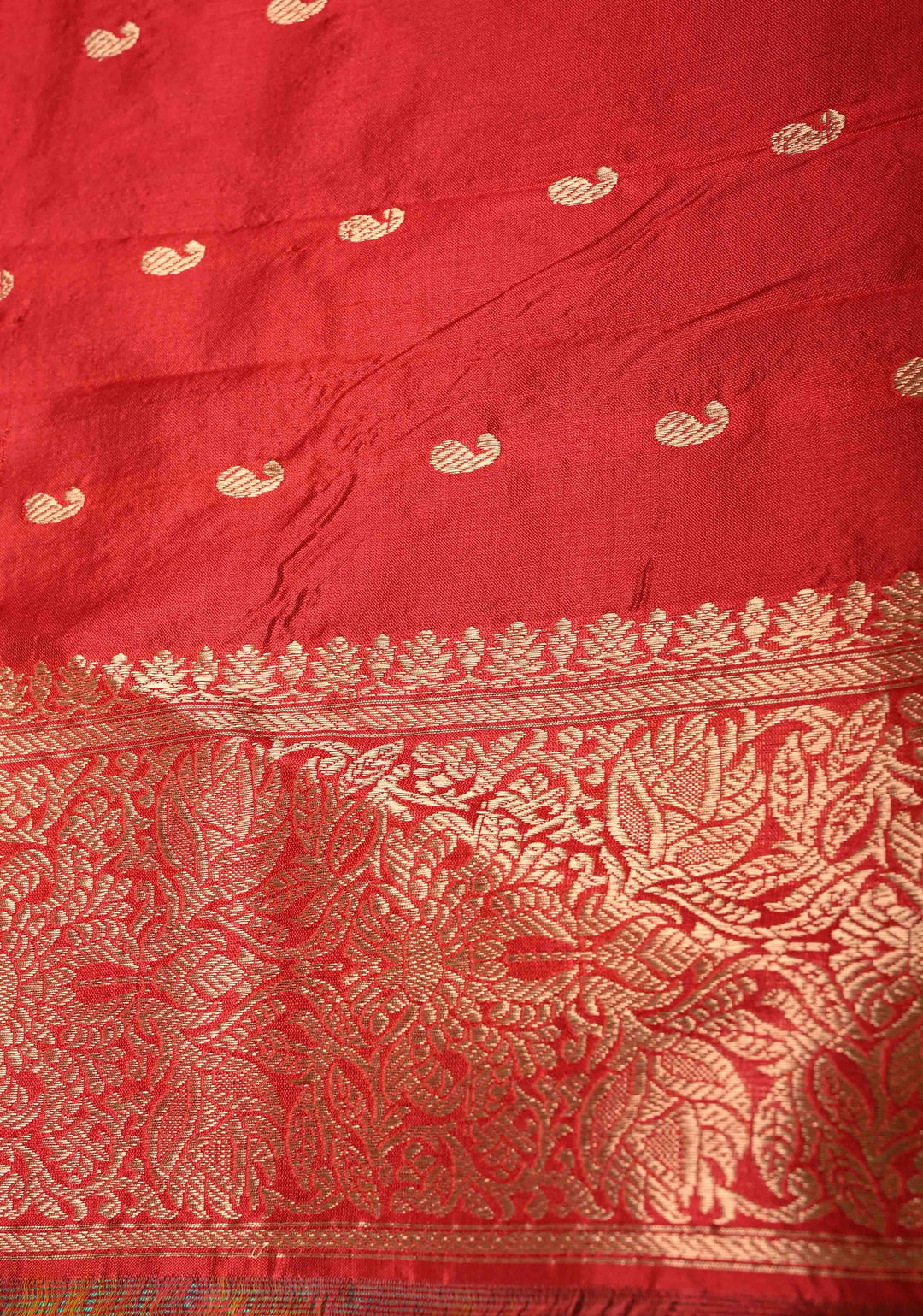 Mint Green Dual Tone Banarasi Katan Silk Saree with Floral Zari Buttas and Contrast Zari Border | SILK MARK CERTIFIED | SHOBITAM