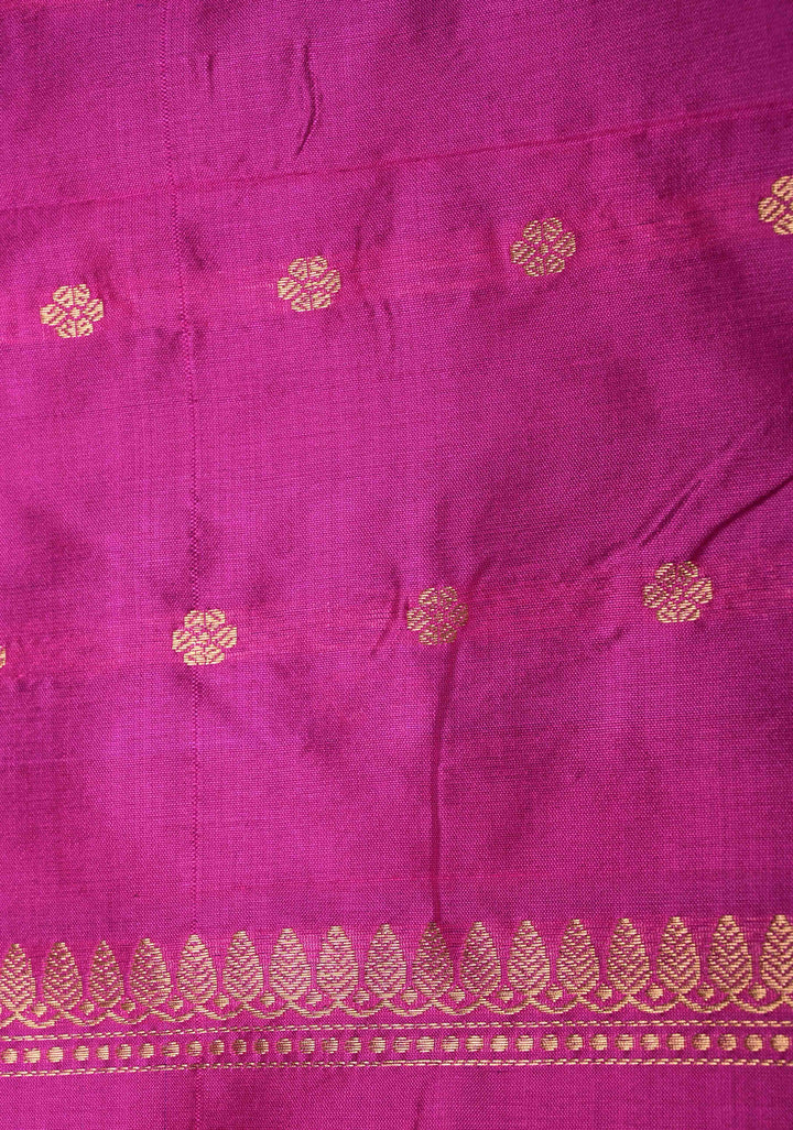 Peacock Blue Dual tone Banarasi Katan Silk Saree with Zari Buttas and Contrast Zari Border | SILK MARK CERTIFIED