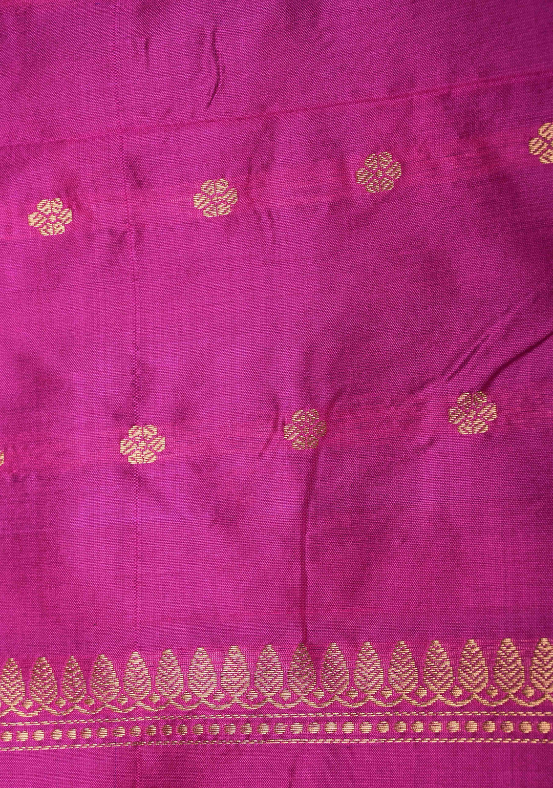 Peacock Blue Dual Tone Katan Silk Handloom Saree with Zari Buttas and Contrast Zari Border | SILK MARK CERTIFIED