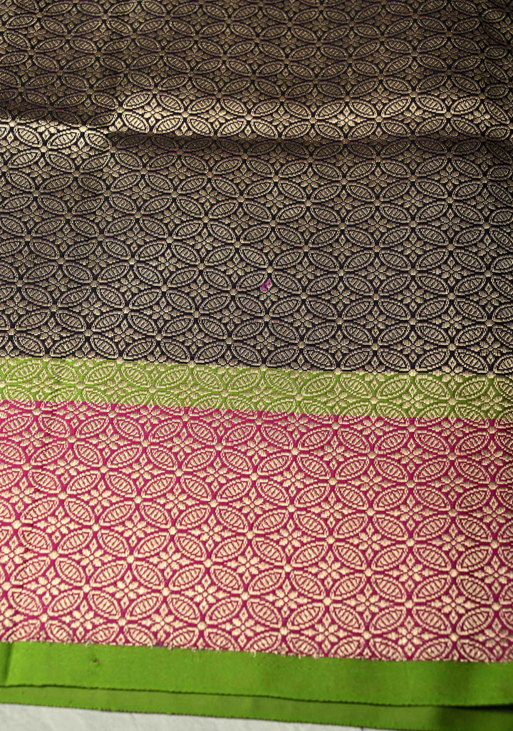 Exquisite Deep Eggplant Purple Banarasi Pure Mashru Silk Saree with Distinct Paisley Motifs on Contrast Border | SILK MARK CERTIFIED