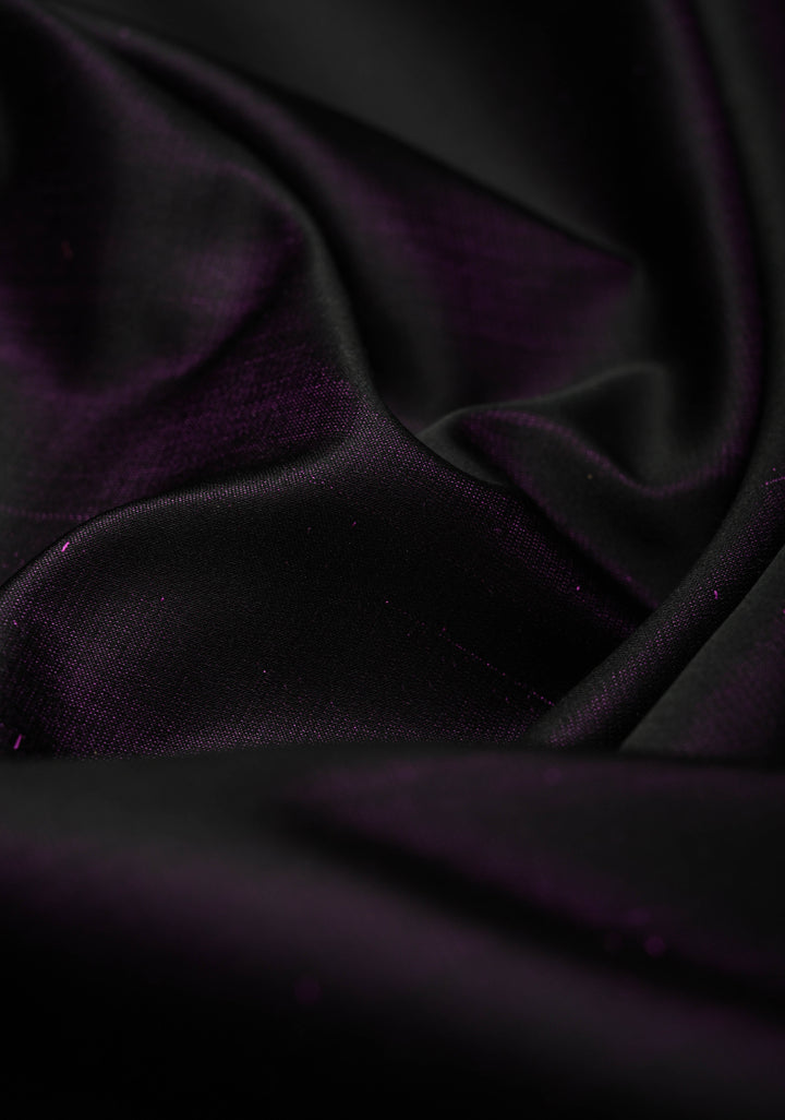 Exquisite Deep Eggplant Purple Banarasi Pure Mashru Silk Saree with Distinct Paisley Motifs on Contrast Border | SILK MARK CERTIFIED