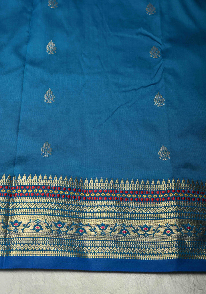 Rose Pink Semi Silk Saree with Zari Buttas and Temple Meenakari Zari Border