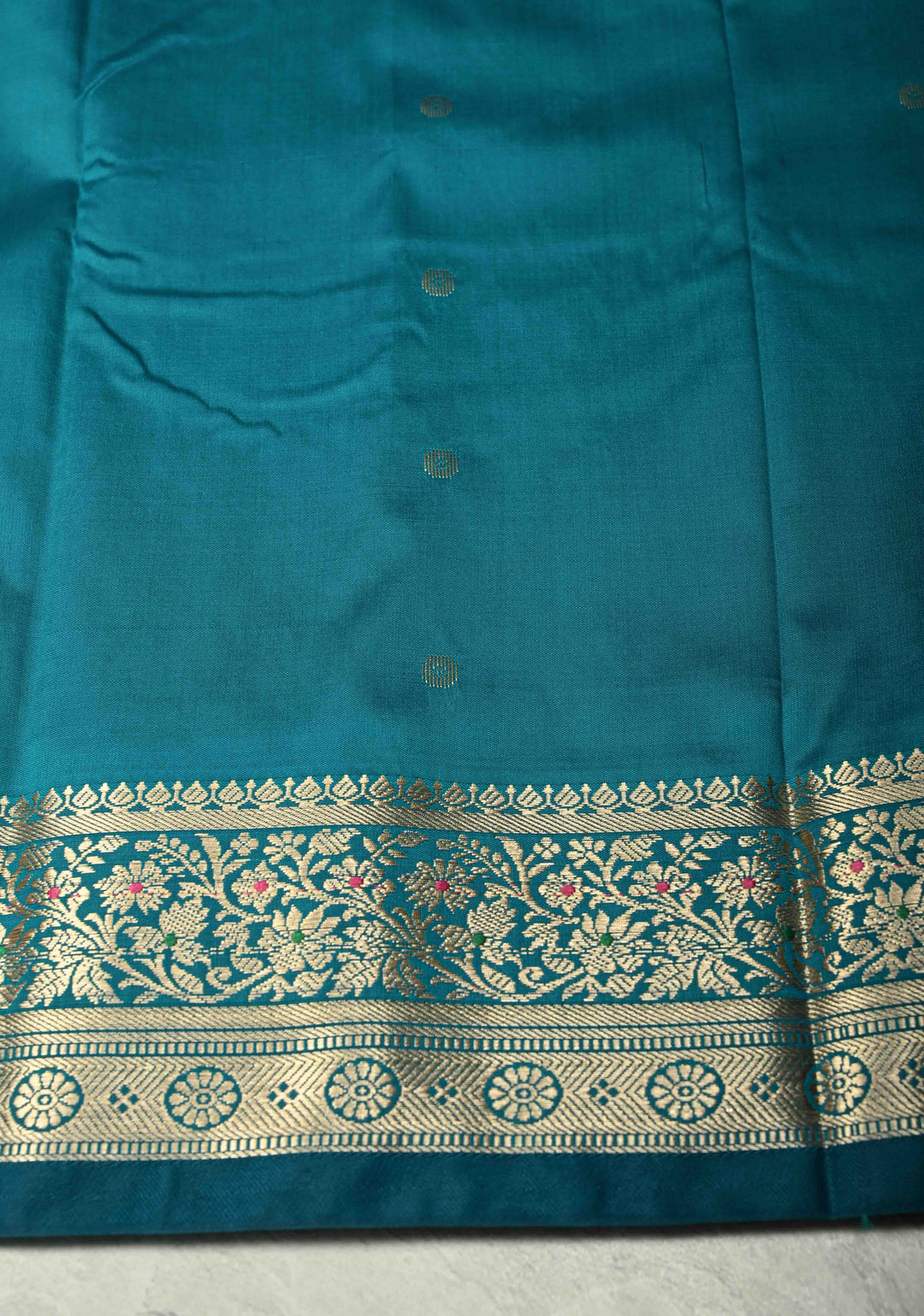 Eggplant Purple Semi Silk Saree with Geometric Butta and Meenakari Zari Border