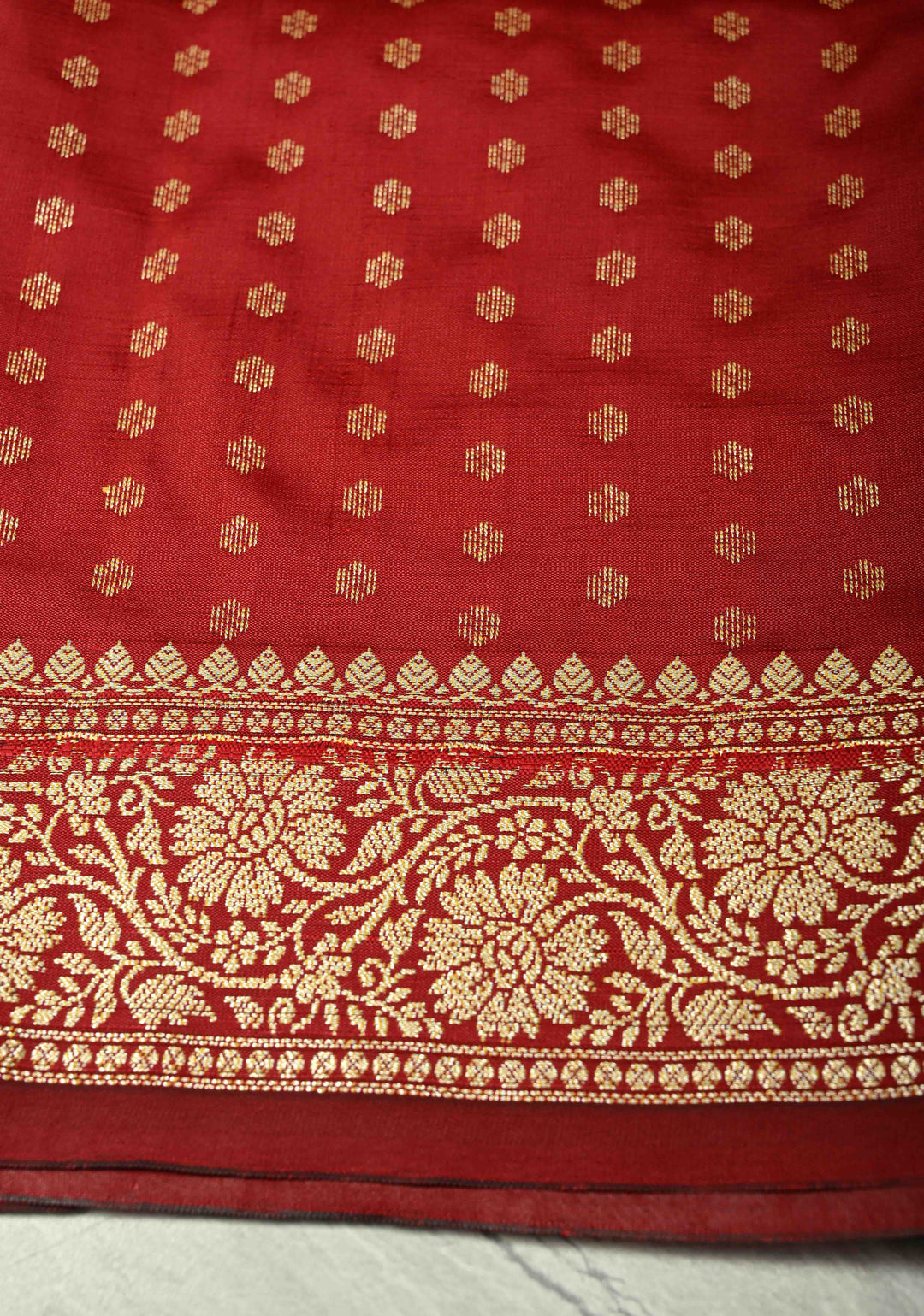 Maroon Semi Silk Saree with Zari Border