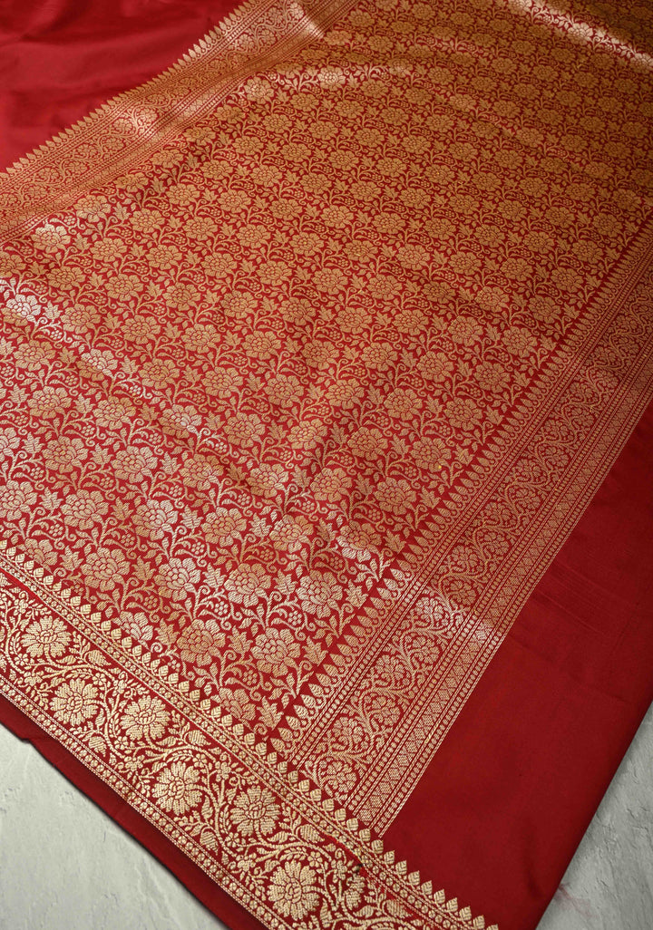 Maroon Semi Silk Saree with Zari Border