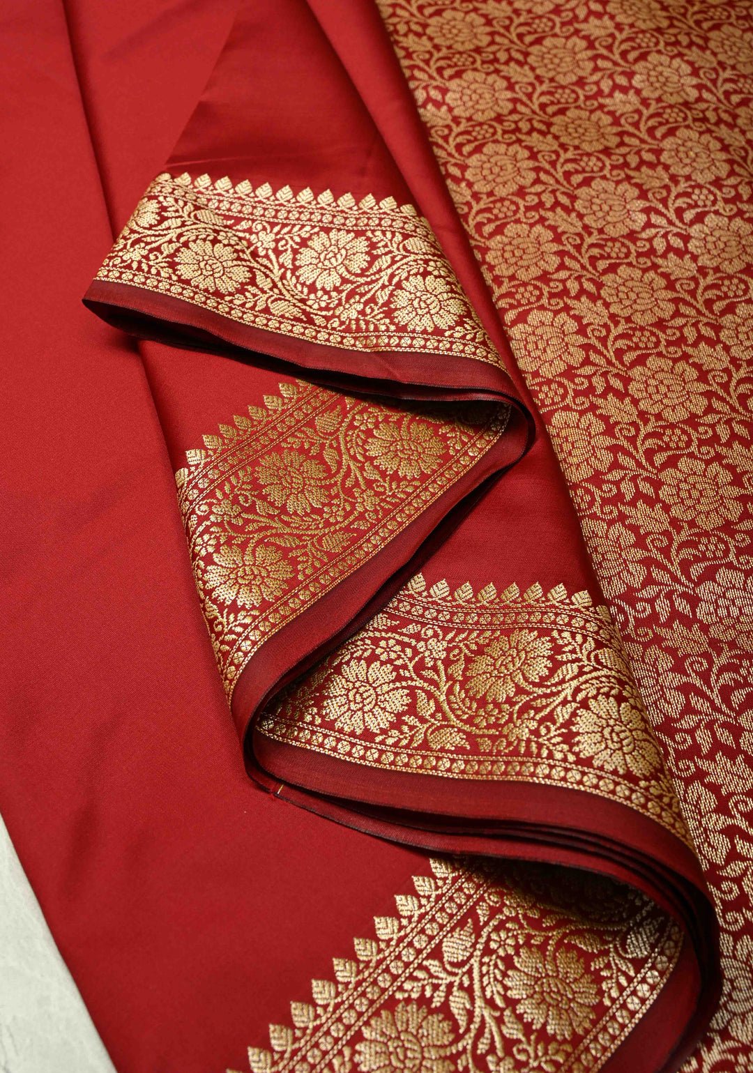 Maroon Semi Silk Saree with Zari Border