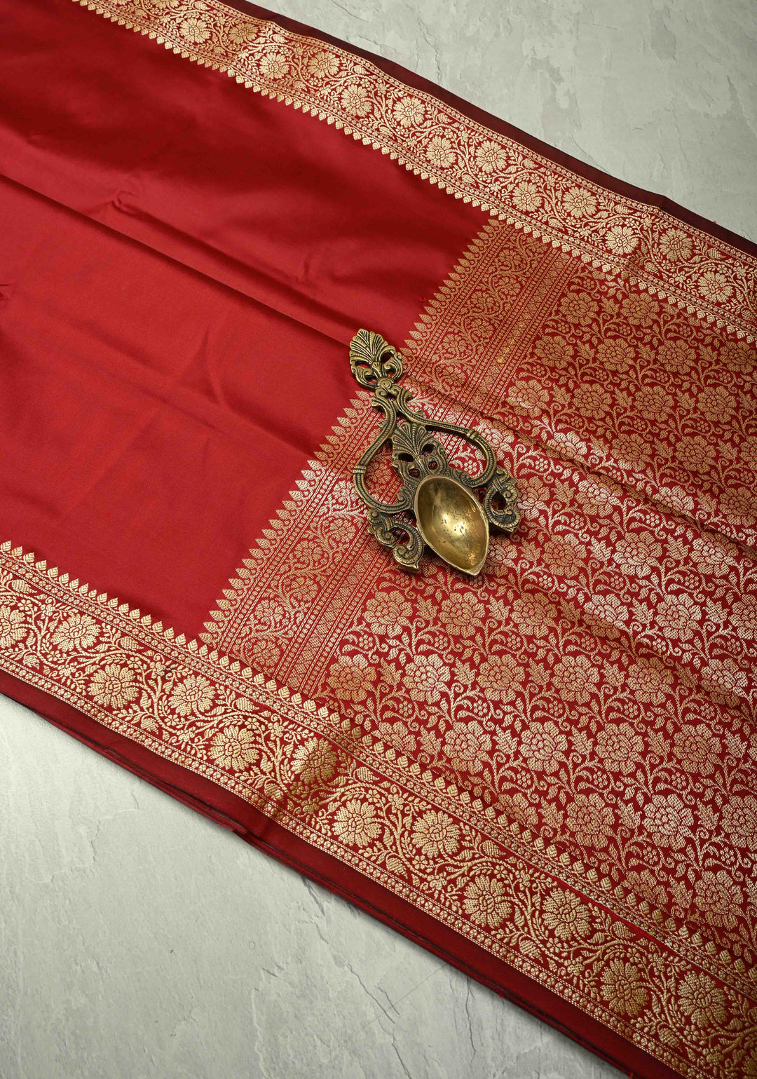 Maroon Semi Silk Saree with Zari Border