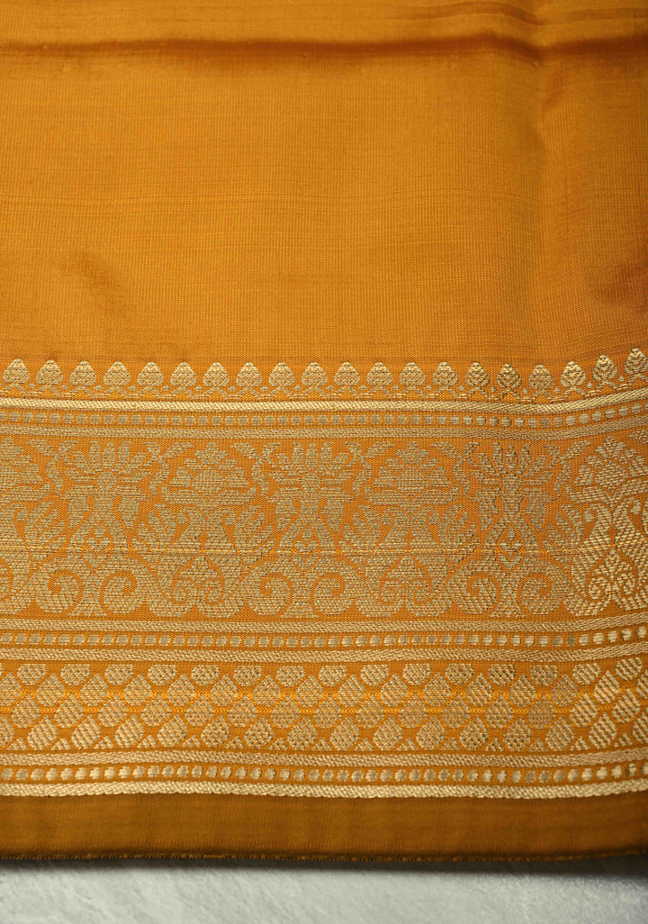 Frost Mustard Yellow Semi Silk Saree with Zari Border