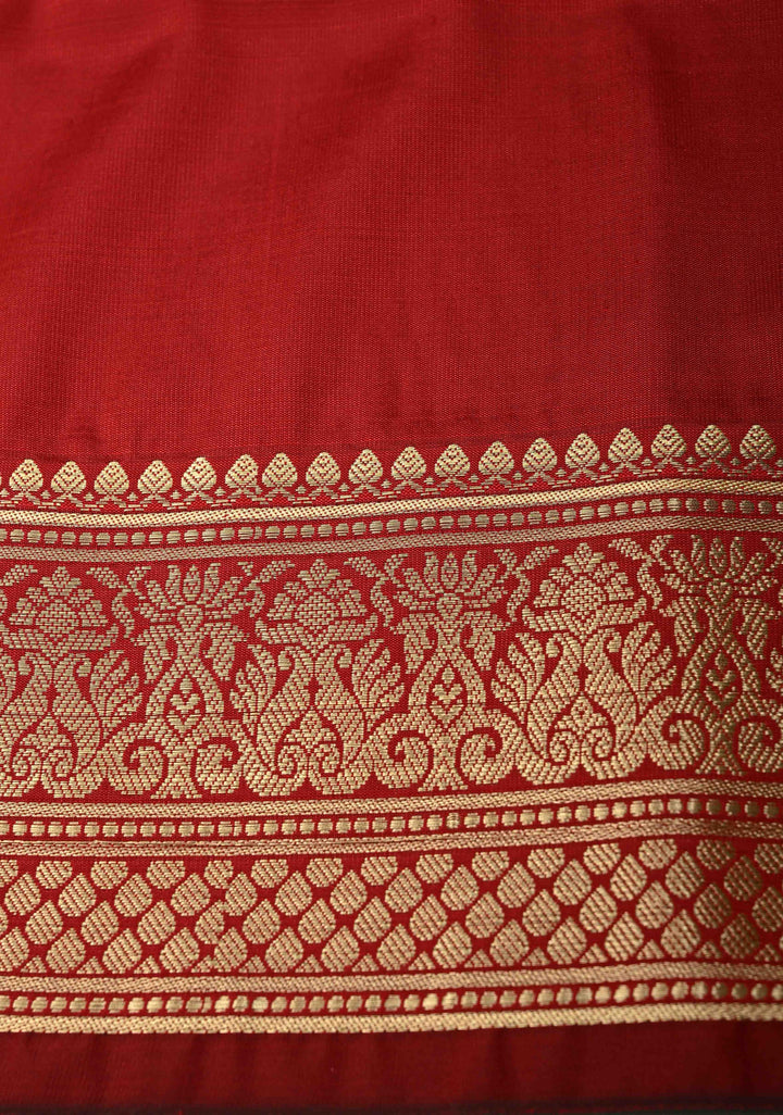 Maroon Semi Silk Saree with Zari Border