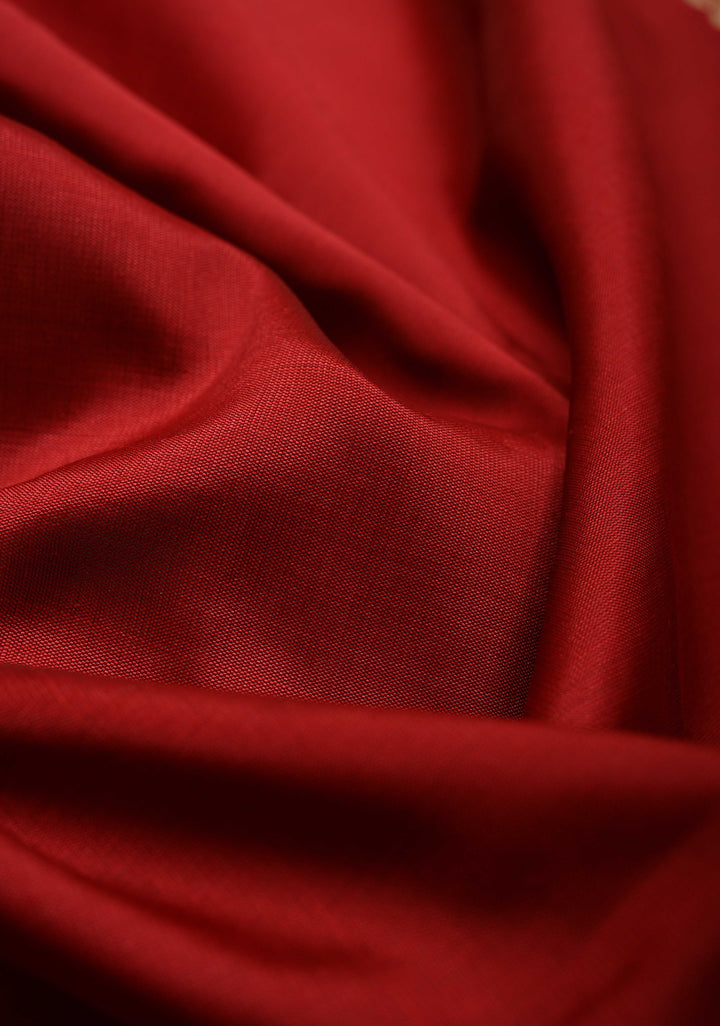 Maroon Semi Silk Saree with Zari Border