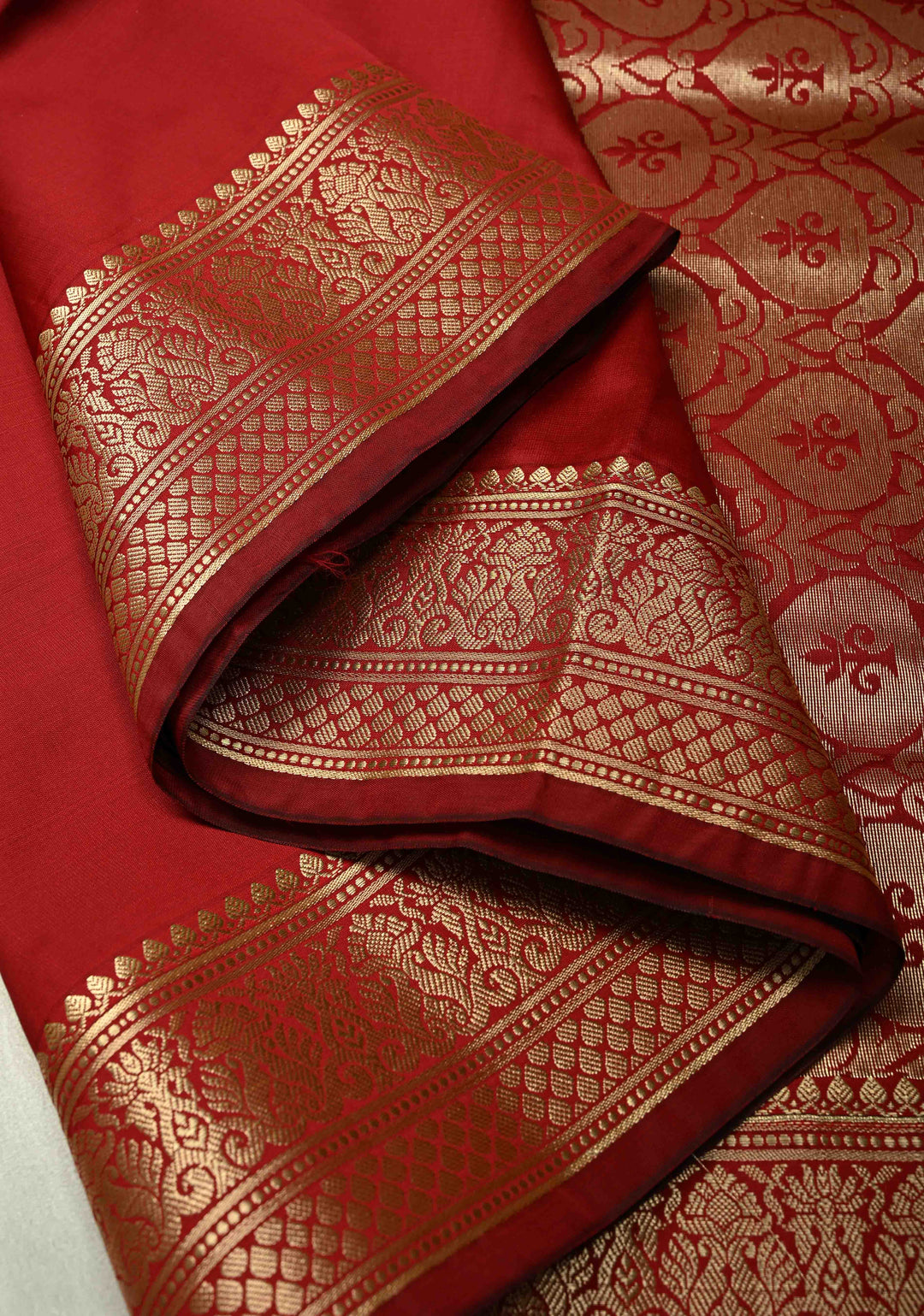 Maroon Semi Silk Saree with Zari Border