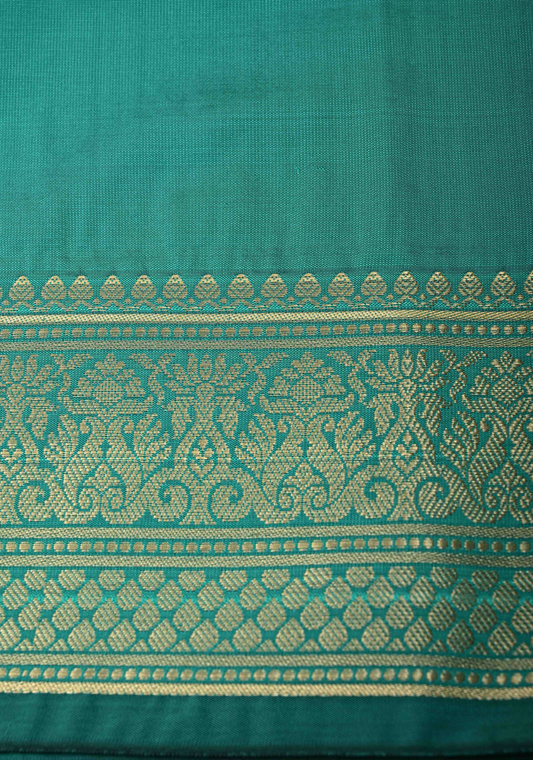 Rama Green Semi Silk Saree with Zari Border