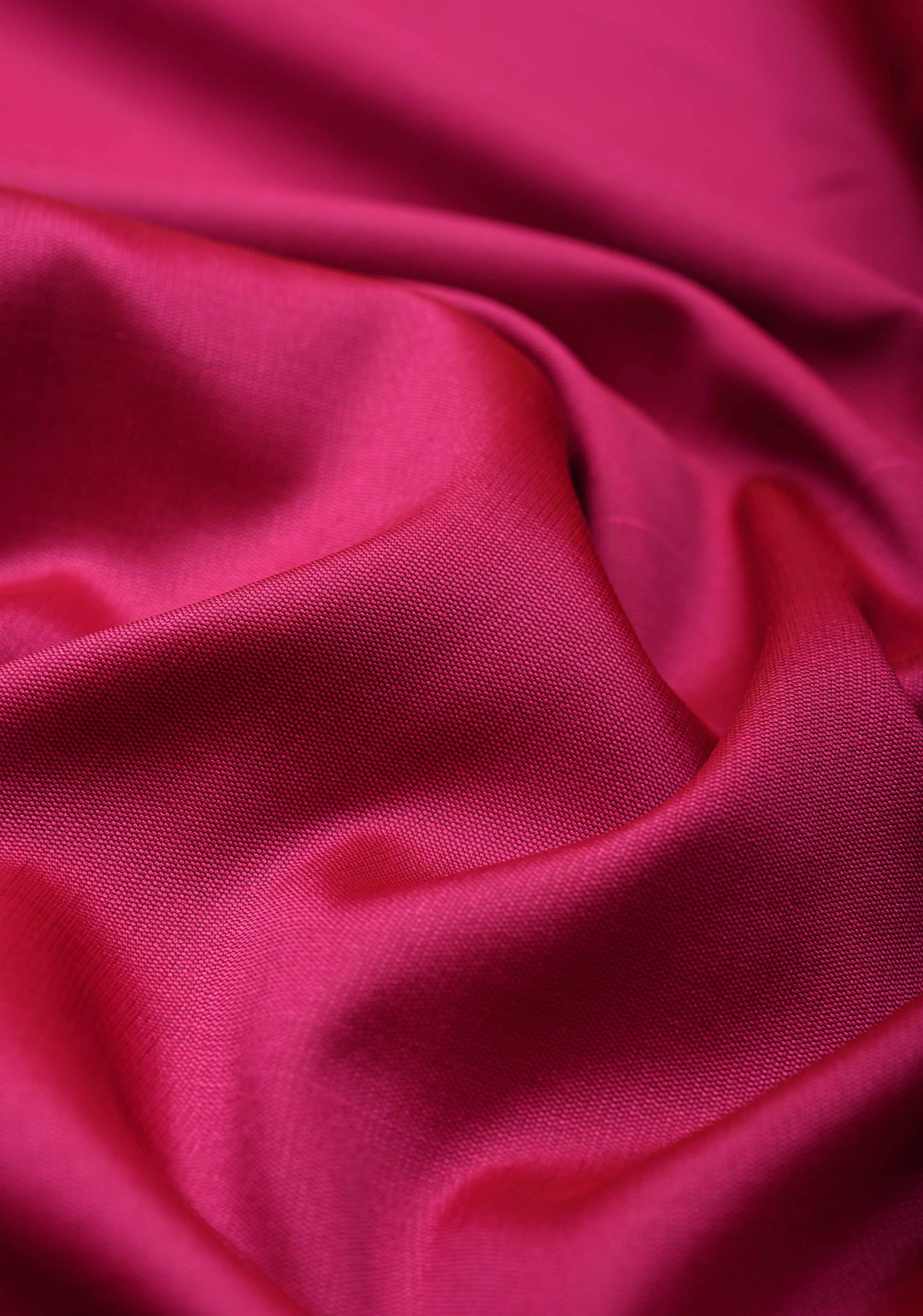 Deep Pink Semi Silk Saree with Floral Zari Border and Brocade Blouse Piece