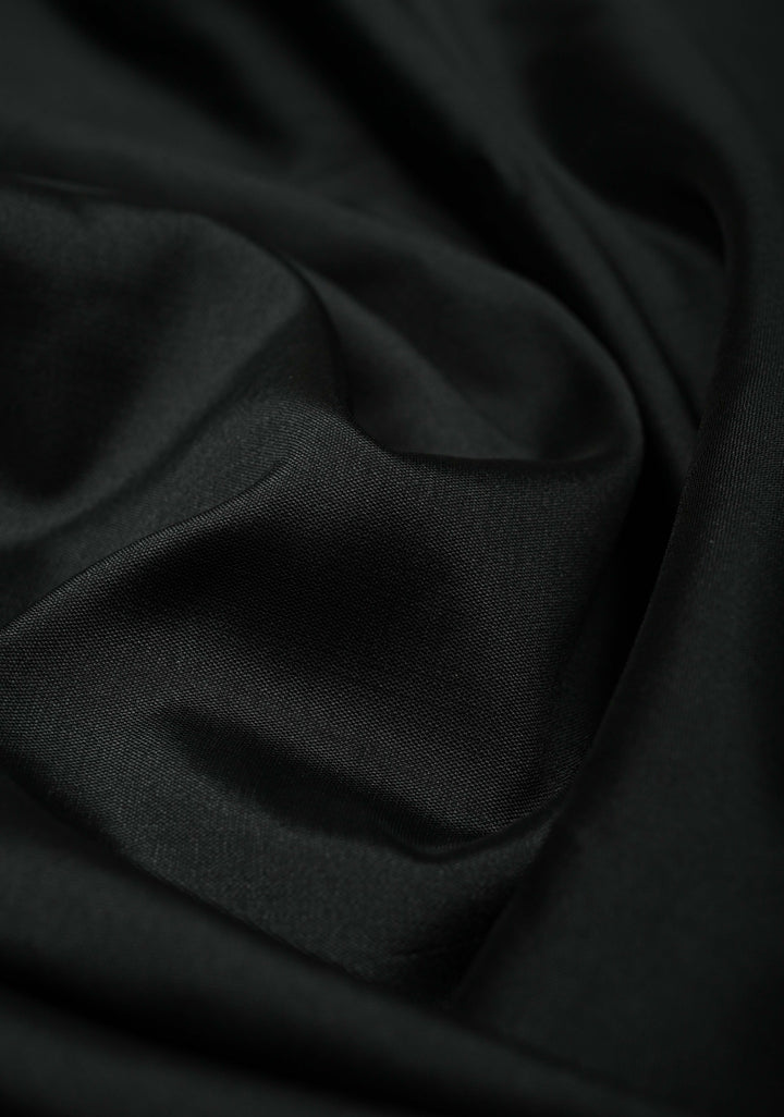 Black Semi Silk Saree with Zari Border