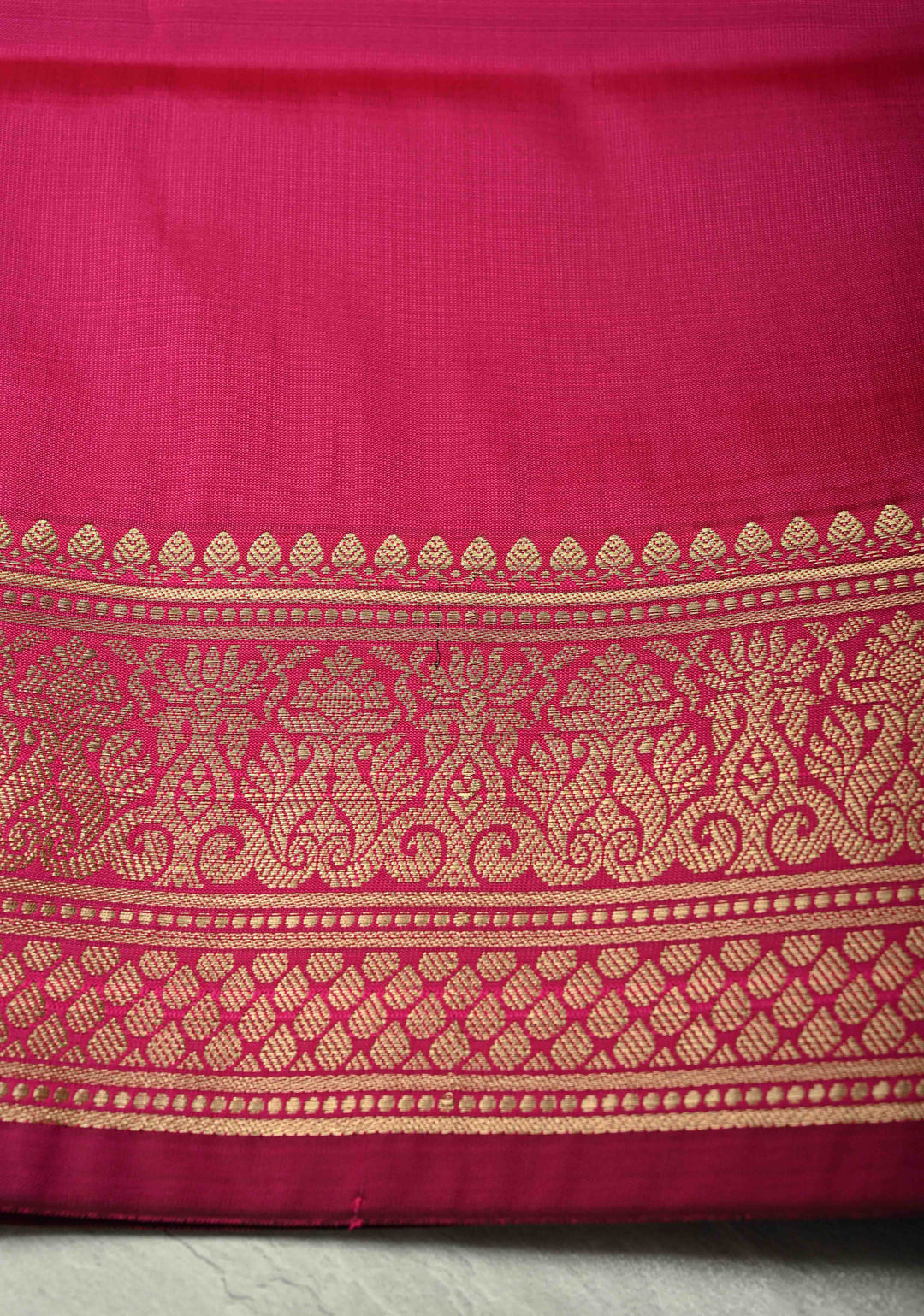 Deep Pink Semi Silk Saree with Zari Border