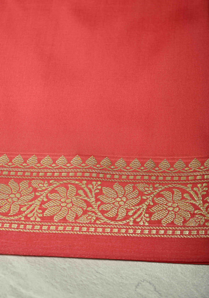 Light Amaranth Semi Silk Saree with Chunri Buttis and Minimal Zari Border