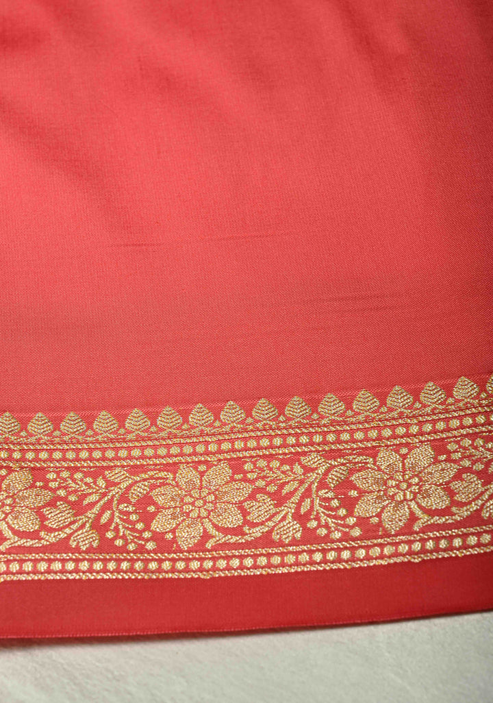 Amaranth Semi Silk Saree with Chunri Buttis and Minimal Zari Border