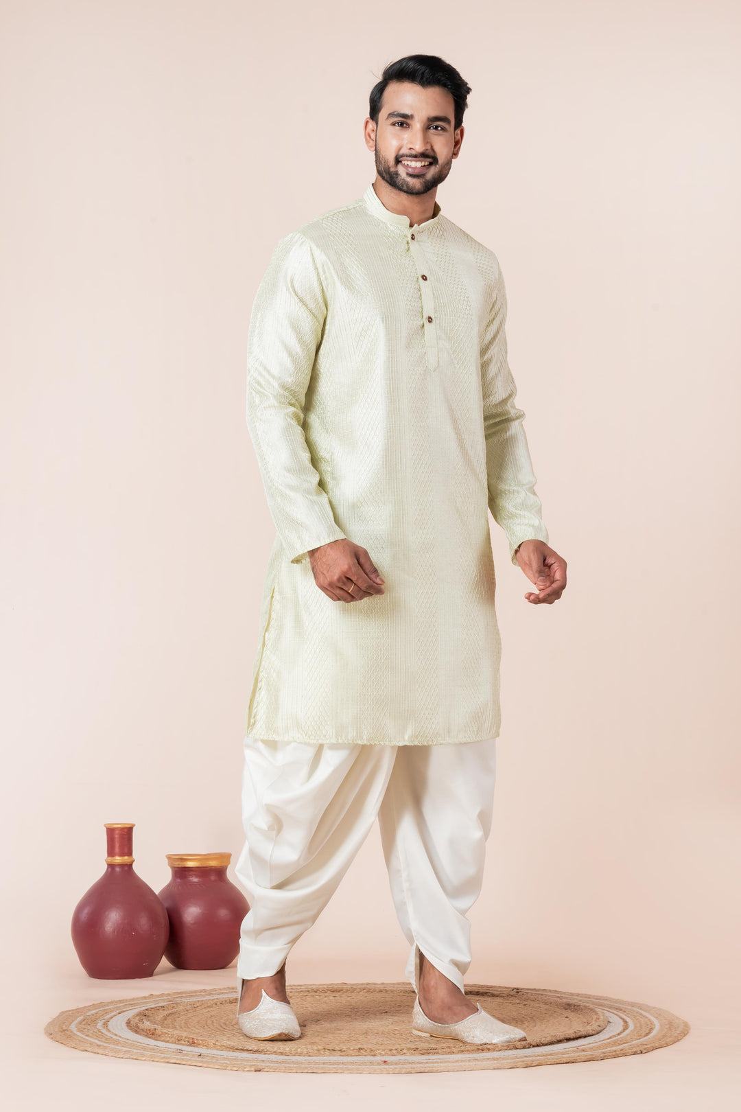 Men’s Morning Dew Silk Kurta | SHOBITAM