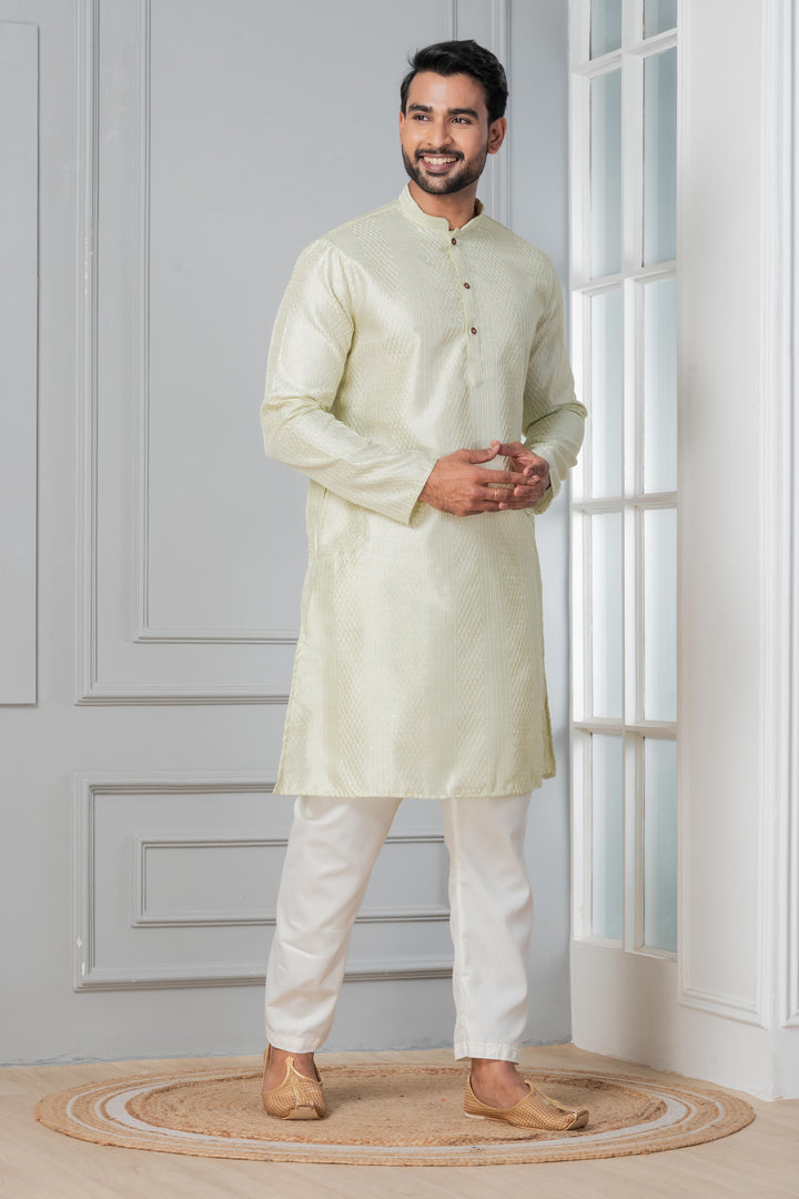 Men’s Morning Dew Silk Kurta | SHOBITAM