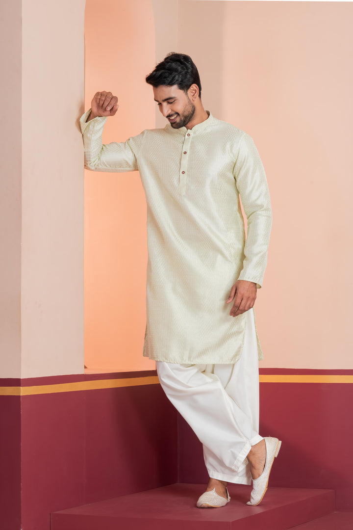 Men’s Morning Dew Silk Kurta | SHOBITAM