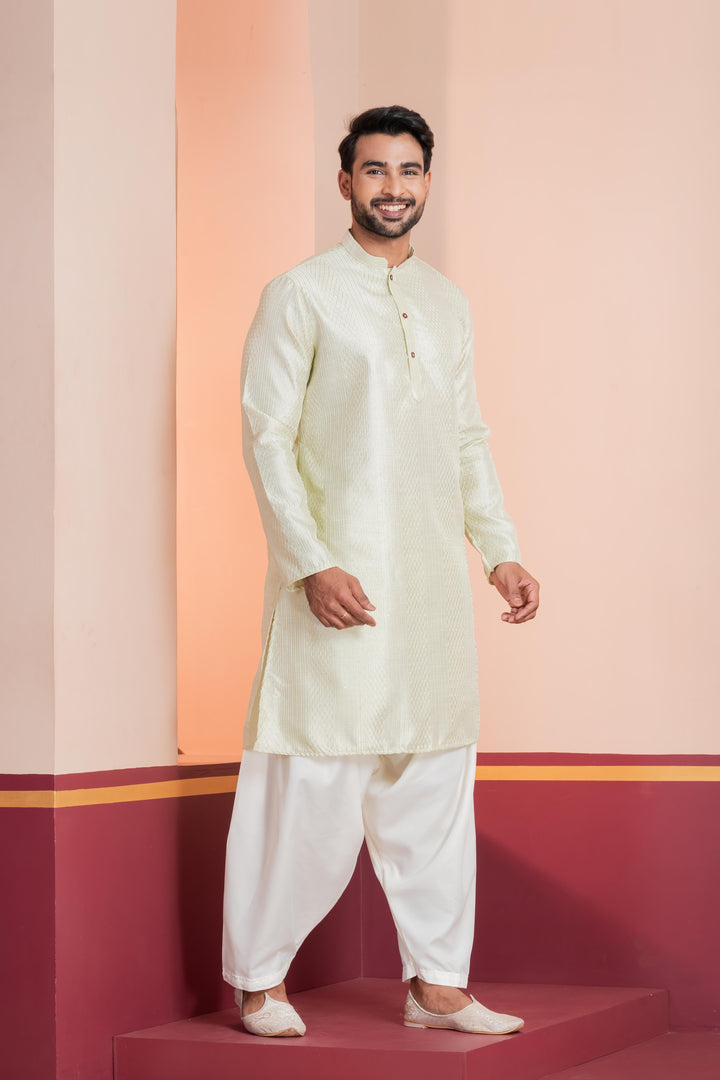Men’s Morning Dew Silk Kurta | SHOBITAM