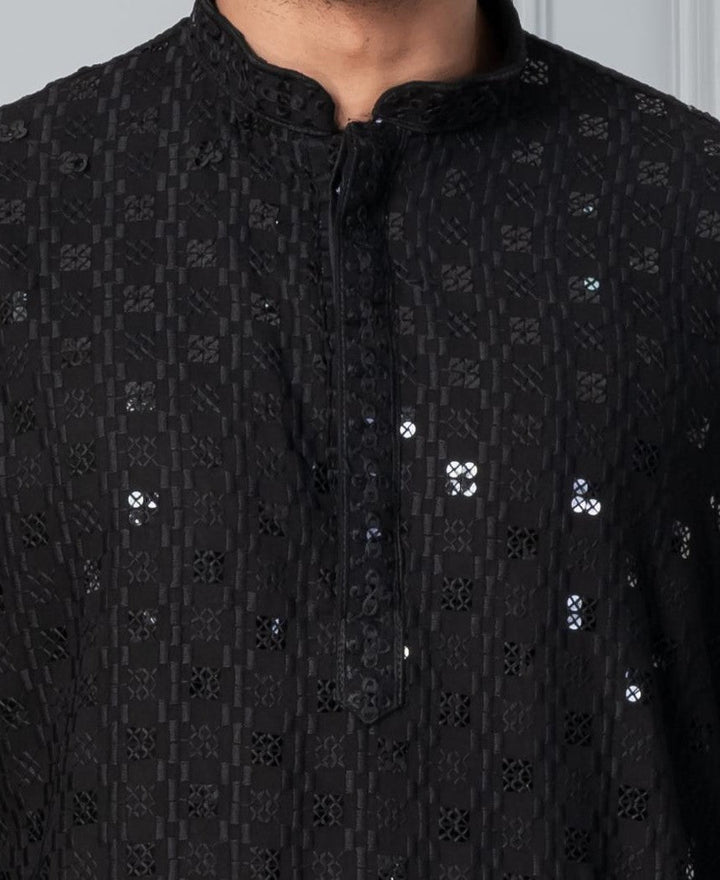 Noor Radiant Sequin Silk Kurta Set for Men | SHOBITAM