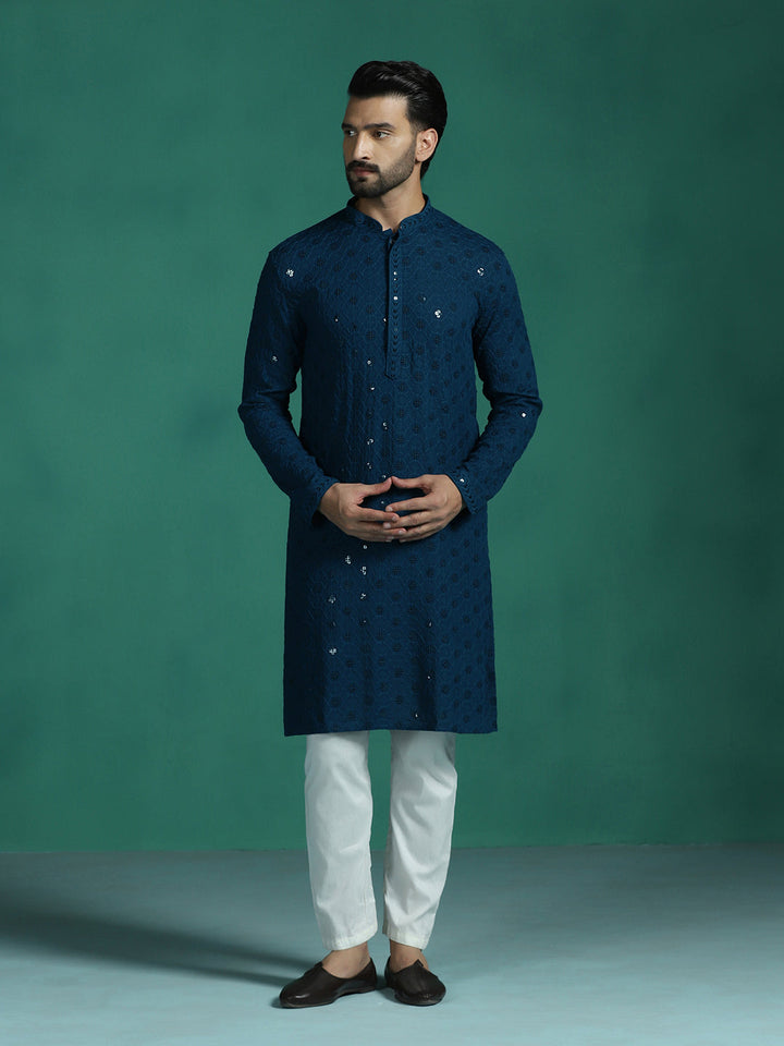 Neel Cotton Silk Kurta Set for Men | SHOBITAM