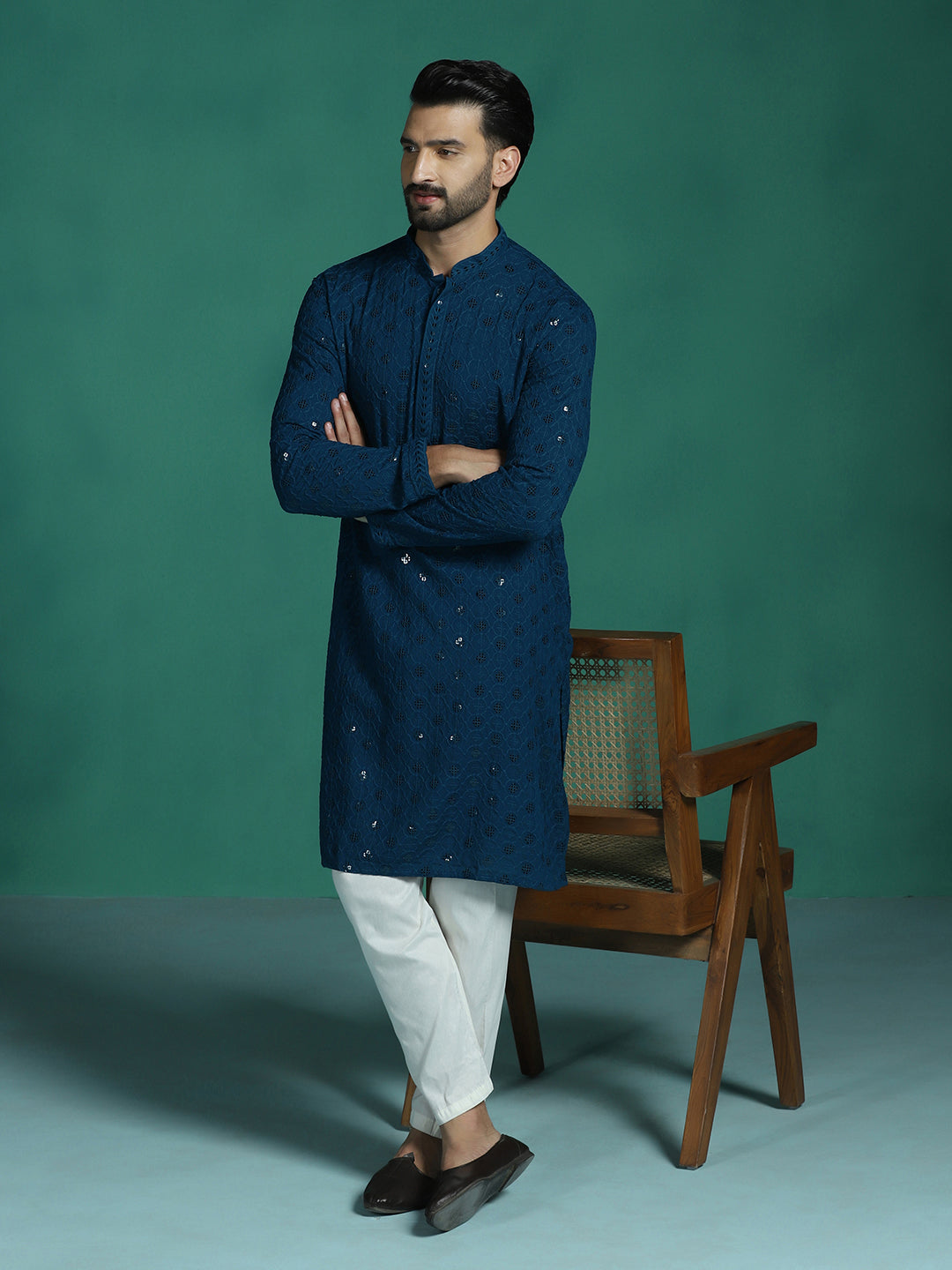 Neel Cotton Silk Kurta Set for Men | SHOBITAM
