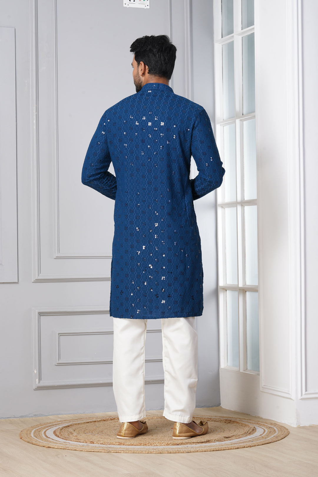 Samundra Geometric Kurta For Men | SHOBITAM