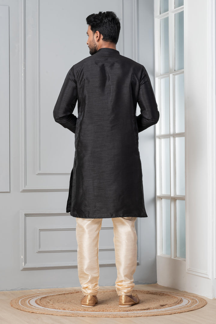 Shaam-E-Khaas Silk Kurta with Chudidars  Set for Men | SHOBITAM