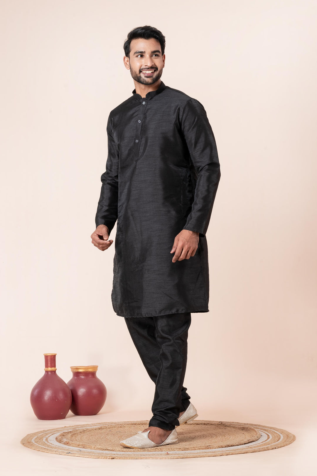 Shaam-E-Khaas Silk Kurta with Chudidaars  | SHOBITAM