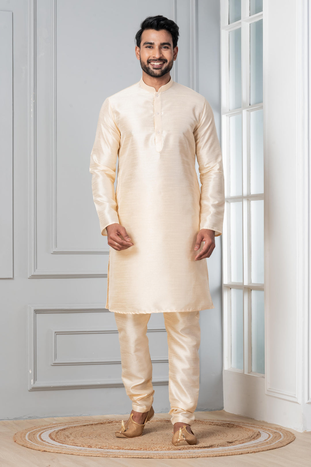Signature Silk Kurta with Churidar for Men | SHOBITAM