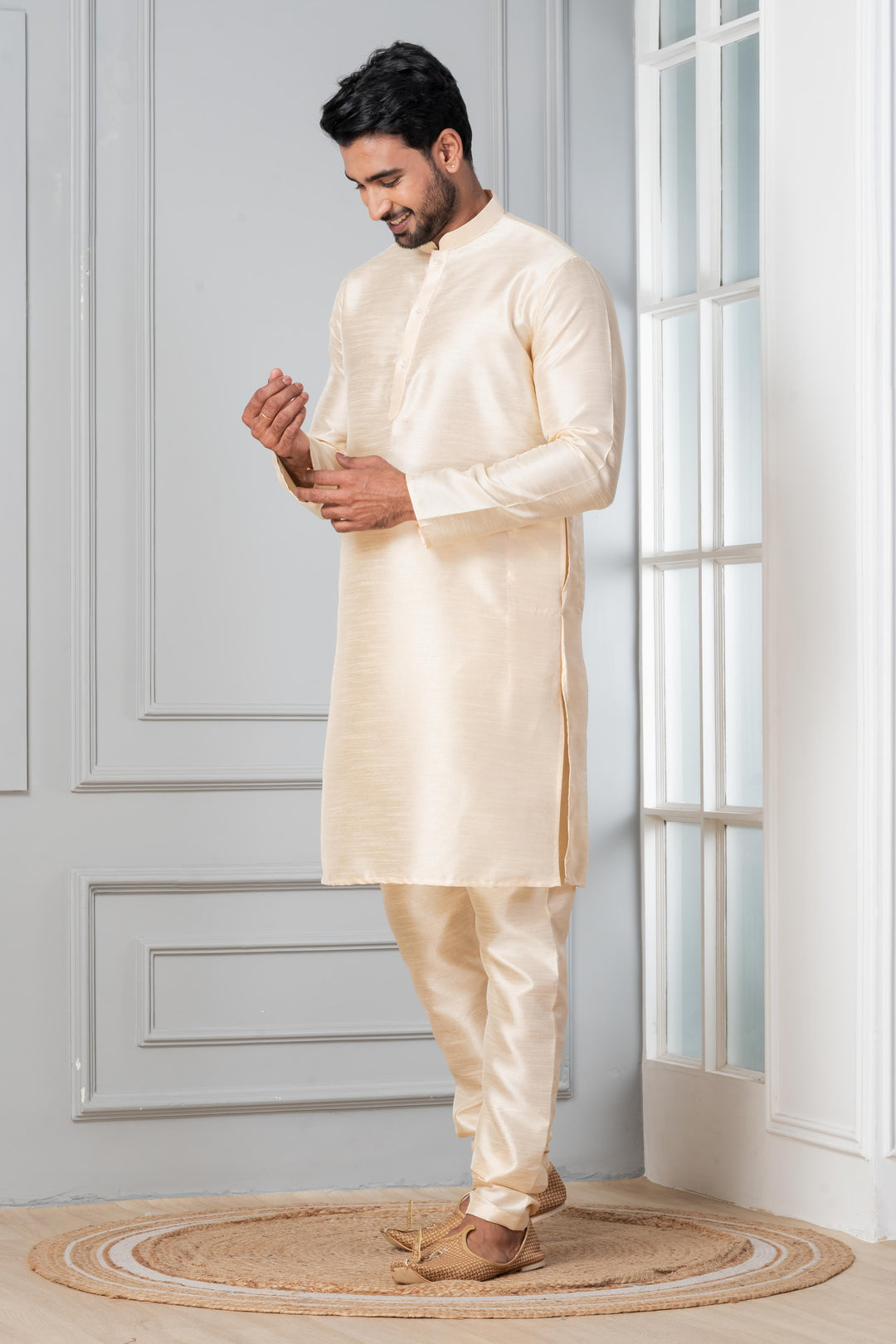 Signature Silk Kurta with Churidar for Men | SHOBITAM