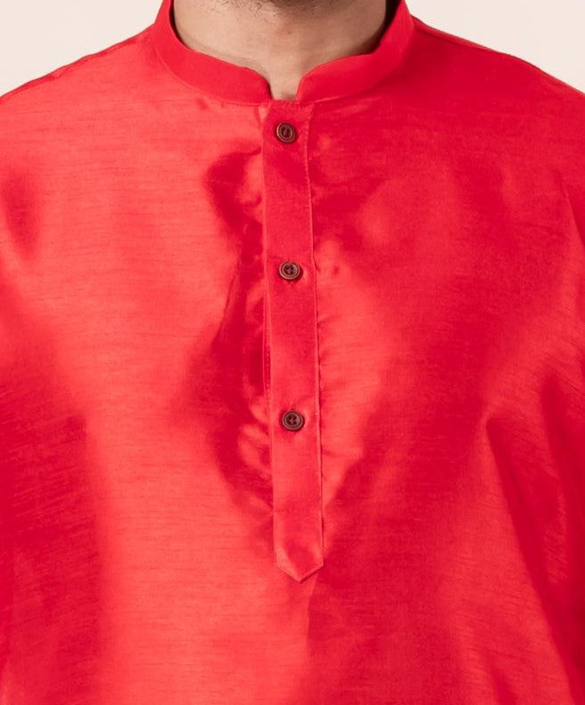 Crimson Varanasi Silk Kurta For Men | SHOBITAM