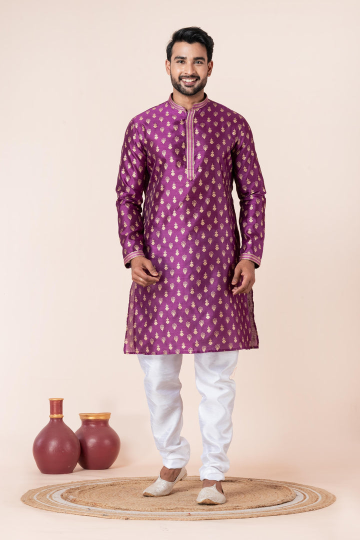 Violet Vibe Kurta Set For Men | SHOBITAM