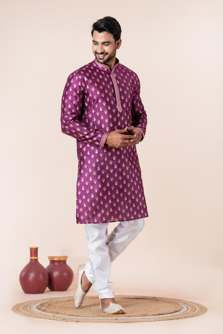 Violet Vibe Kurta Set For Men | SHOBITAM