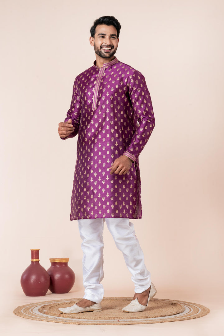 Violet Vibe Kurta Set For Men | SHOBITAM