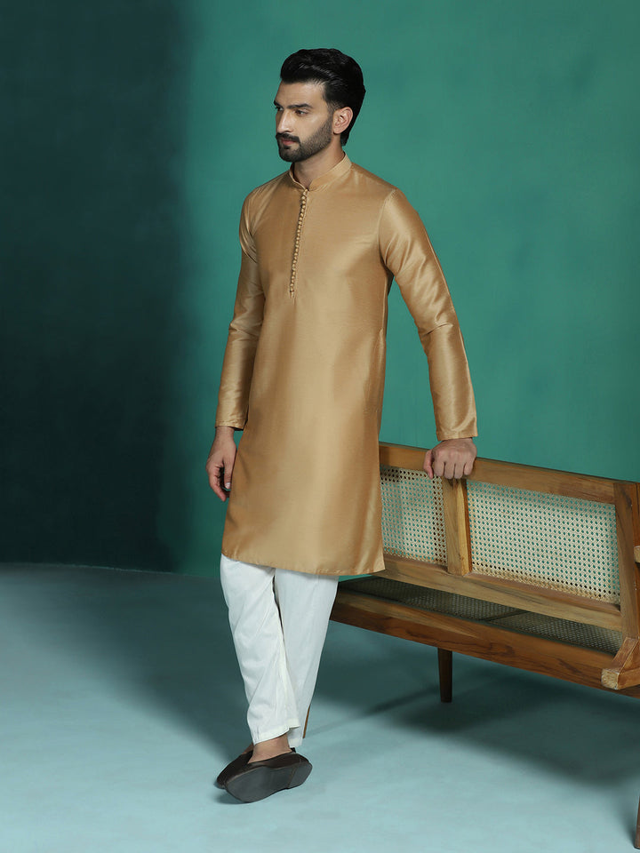 Sandstone Viscose Kurta Set for Men | SHOBITAM