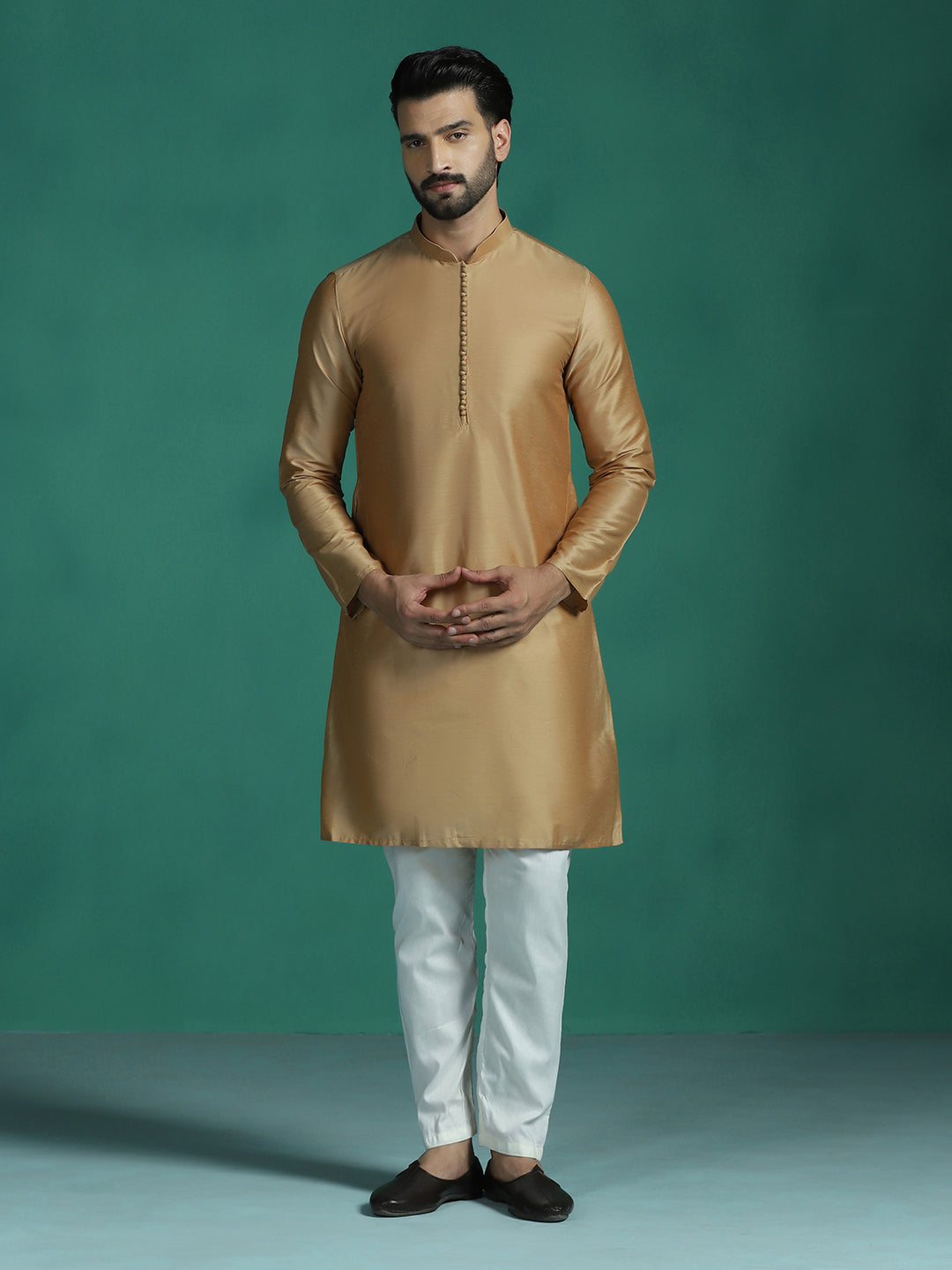 Sandstone Viscose Kurta Set for Men | SHOBITAM