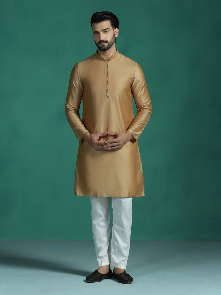 Sandstone Viscose Kurta Set for Men | SHOBITAM
