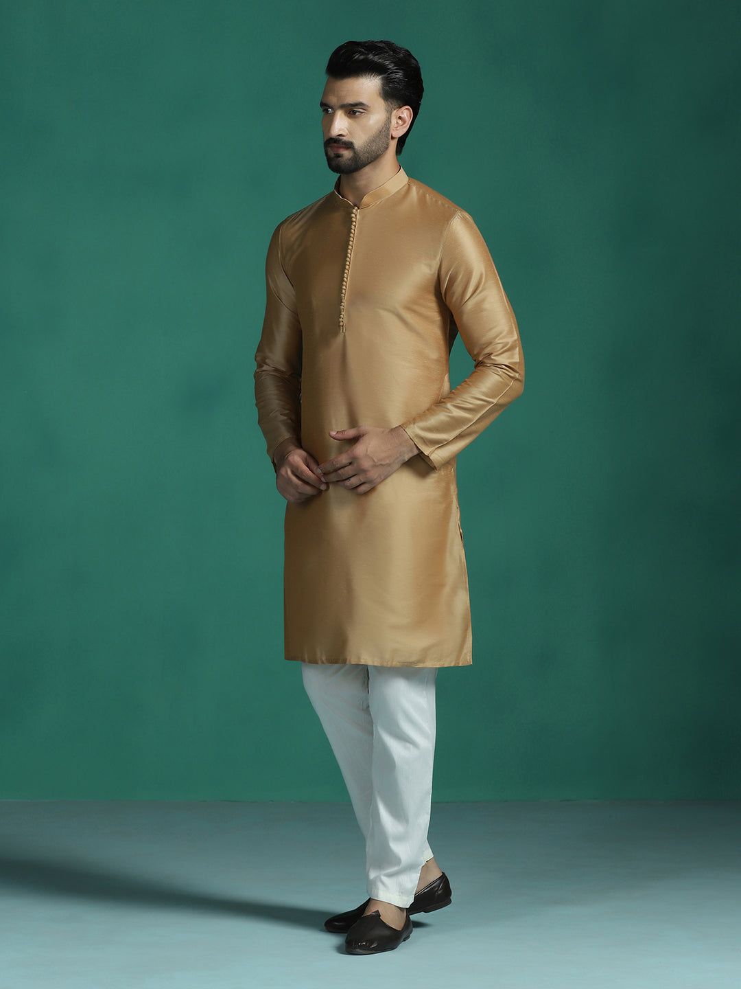 Sandstone Viscose Kurta Set for Men | SHOBITAM