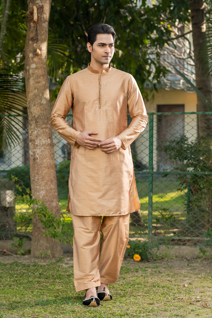 Aureus Viscose Kurta Pajama Set for Men Radiant Plum Silk Kurta For Men | SHOBITAM