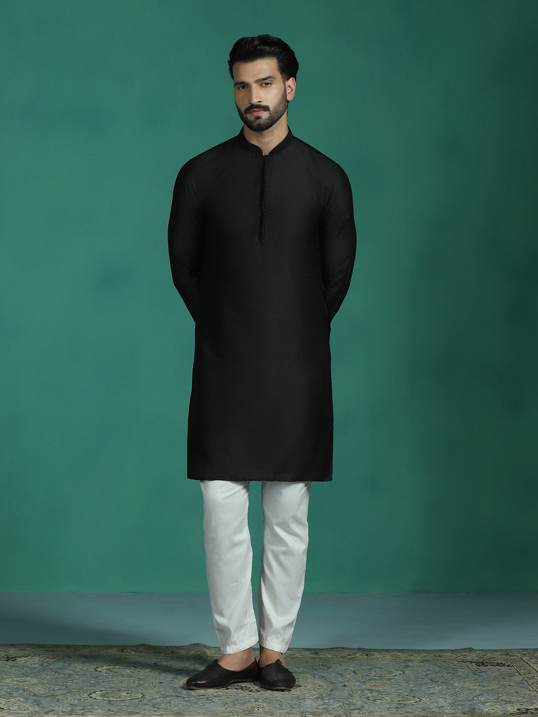 Kohl Viscose Kurta Set for Men | SHOBITAM