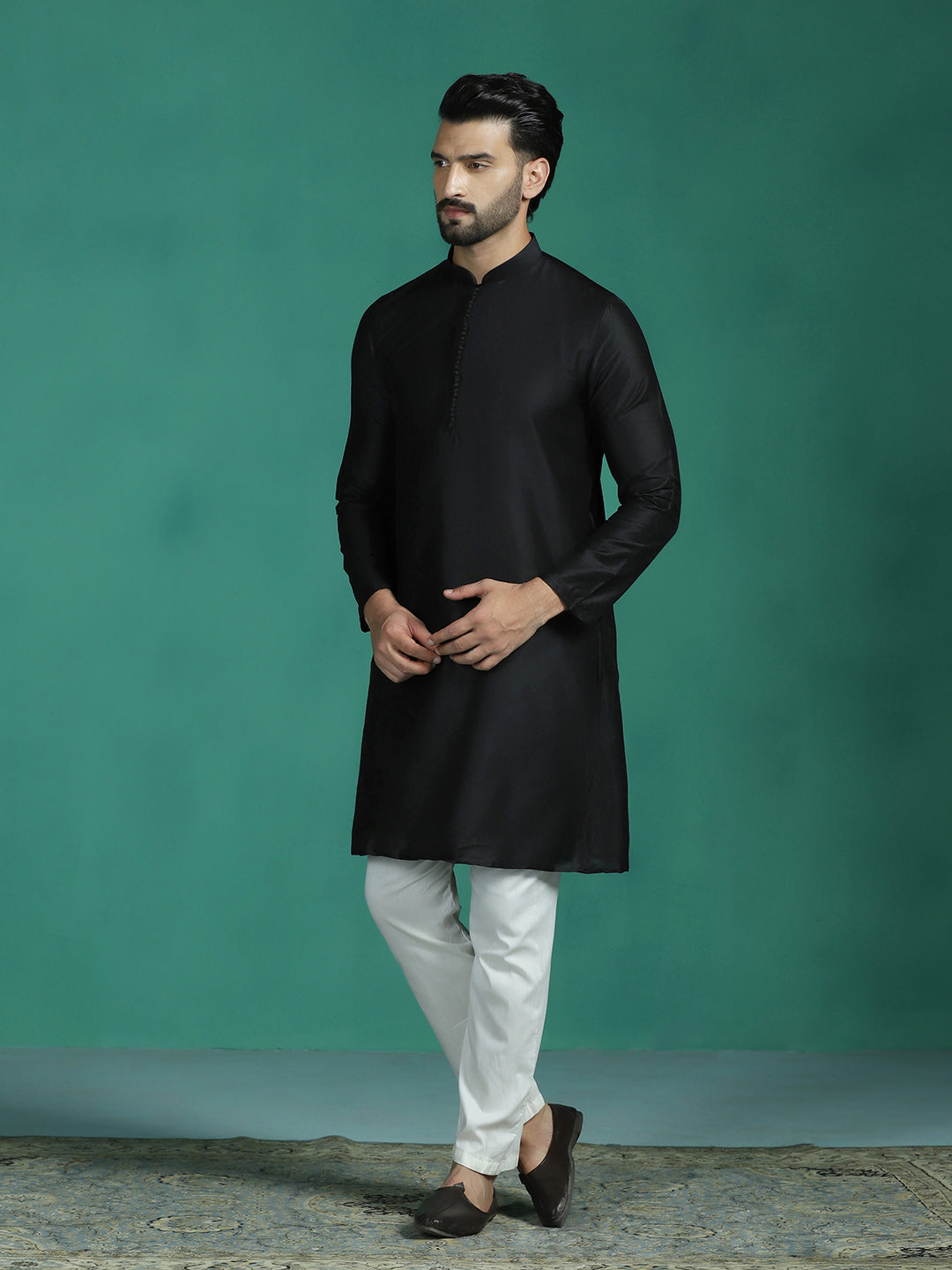 Kohl Viscose Kurta Set for Men | SHOBITAM