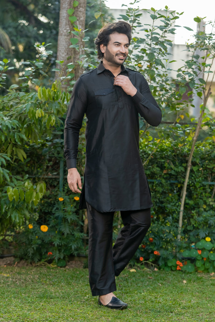 Nawaab Pathani Viscose Kurta Set for Men | SHOBITAM