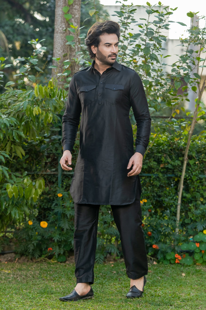 Nawaab Pathani Viscose Kurta Set for Men | SHOBITAM