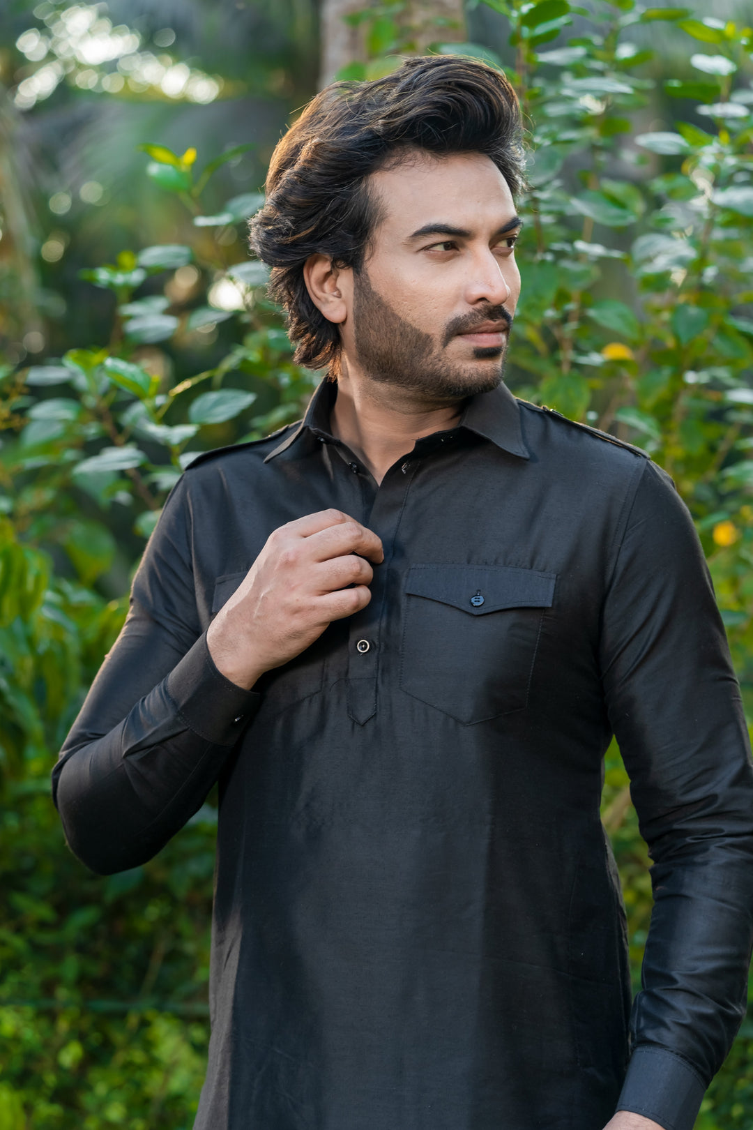 Nawaab Pathani Viscose Kurta Set for Men | SHOBITAM