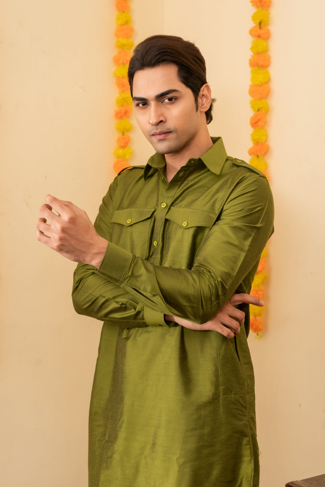Rajwada Pathani Viscose Kurta Set for Men | SHOBITAM