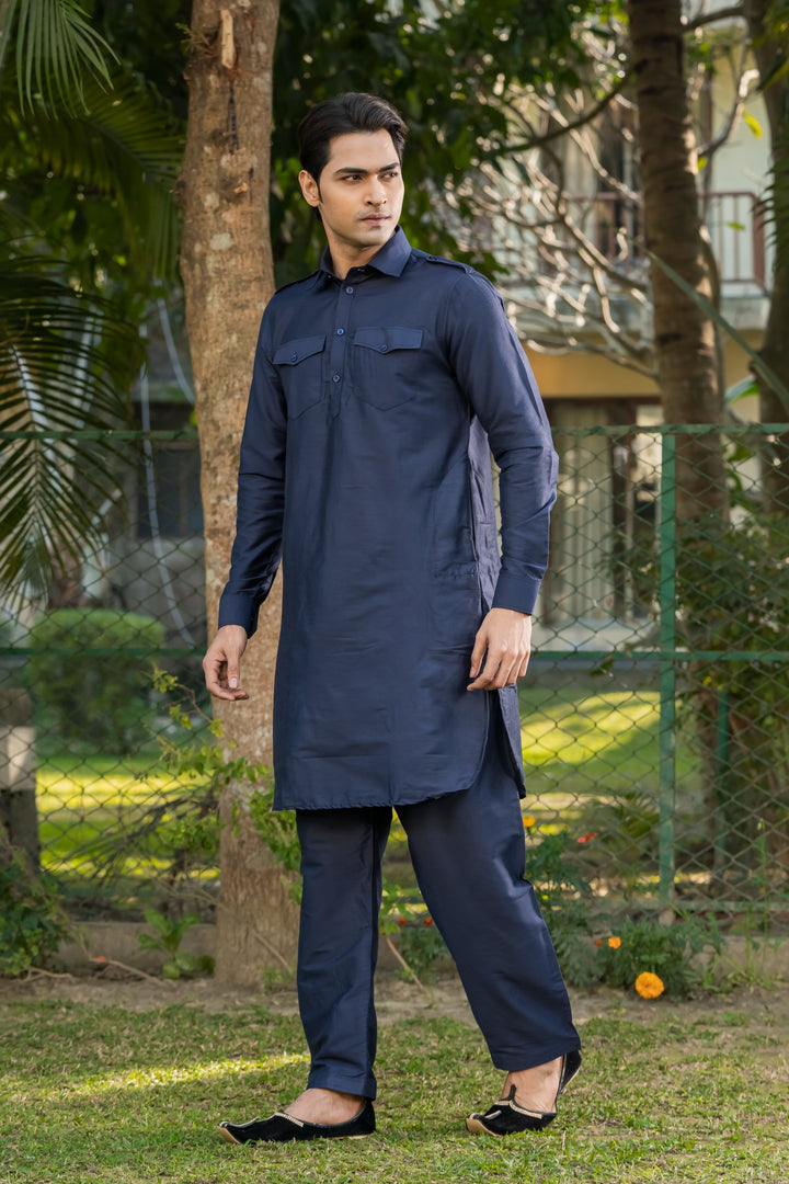 Neel Pathani Viscose Kurta Set for Men | SHOBITAM